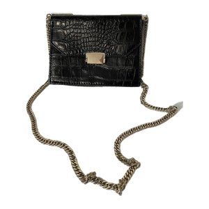 Zara Faux Crocodile Embossed Leather Small Crossbody Chain Strap Purse